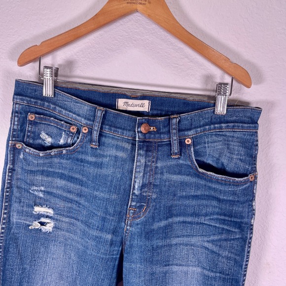 Madewell High Riser Skinny Distressed Jeans Medium Wash‎ Denim Size 30 - Picture 1 of 5